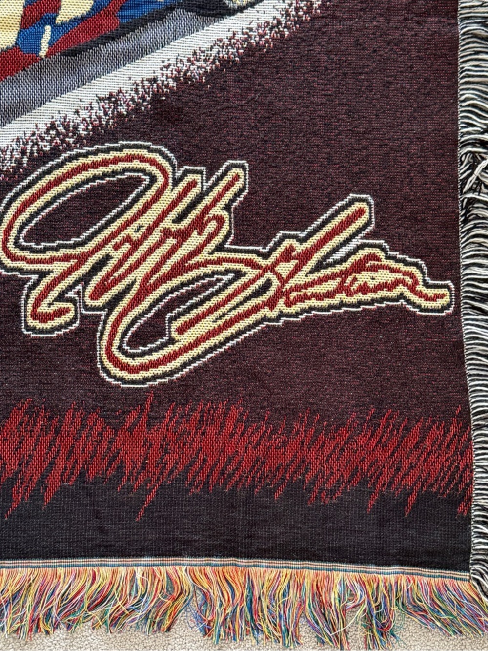 Vintage Jeff Gordon #24 DuPont NASCAR Woven Tapestry Throw Blanket New - Picture 7 of 11